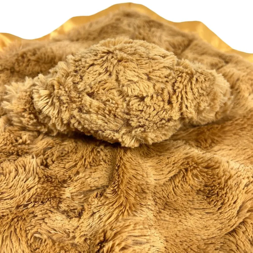 CLOUD ISLAND Puppy Dog Security Blanket Lovey Brown Gold Satin Plush 14in 2024